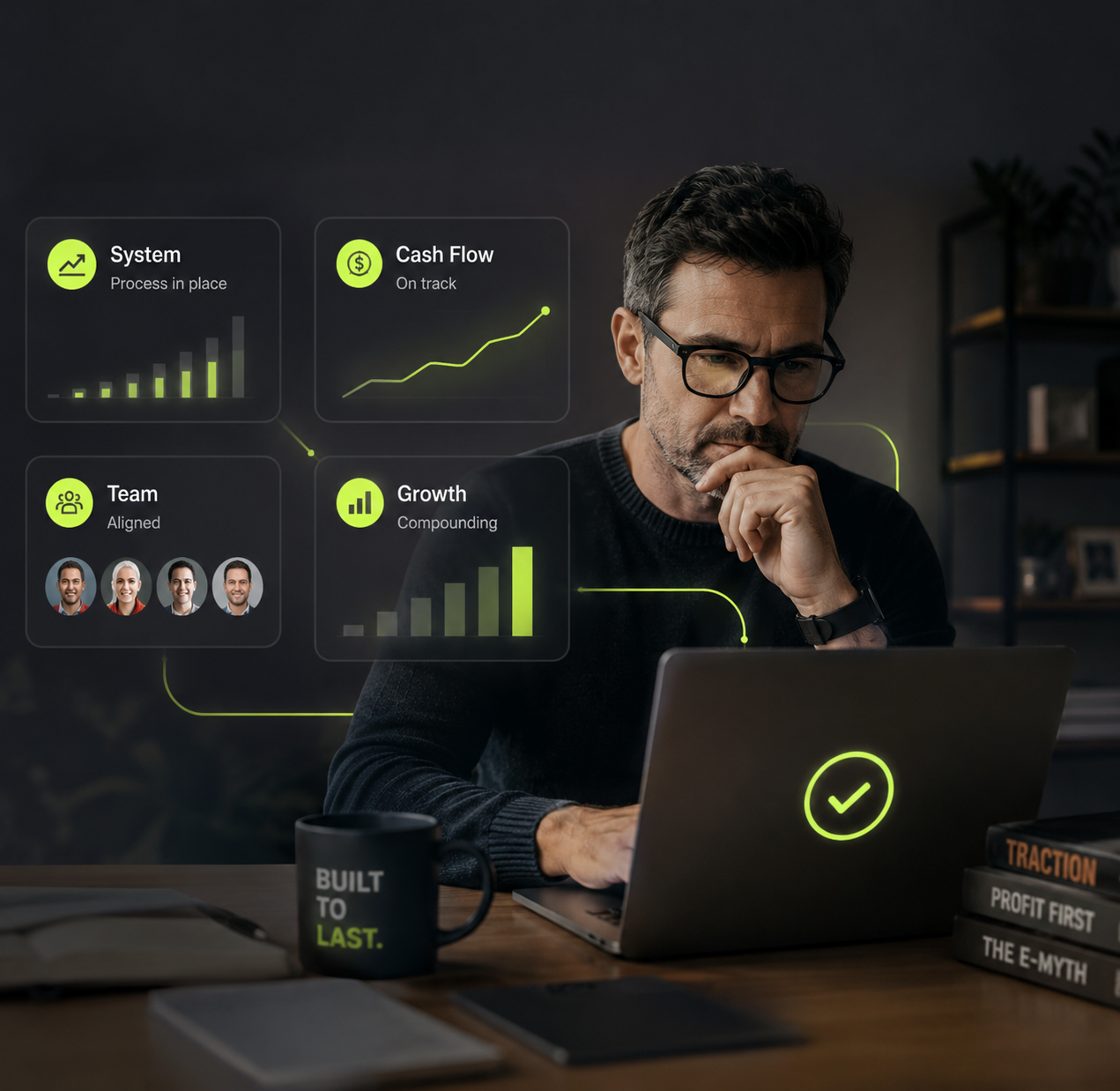 A business owner working with VeriScale's systems in place